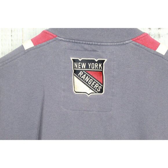 Old Time Hockey NHL NY Rangers Blue Red Full Zip Jacket Cotton Size L - Picture 7 of 14